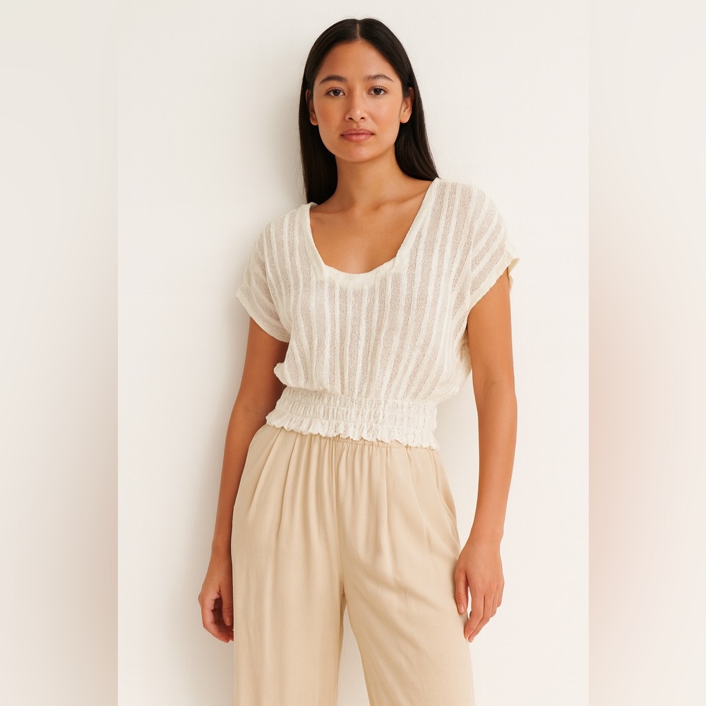 Free People New Romantics Cream Top Sz. S